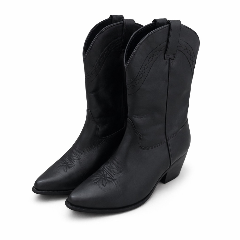 Sleek Black Western‎ Heeled Dingo uh Boots